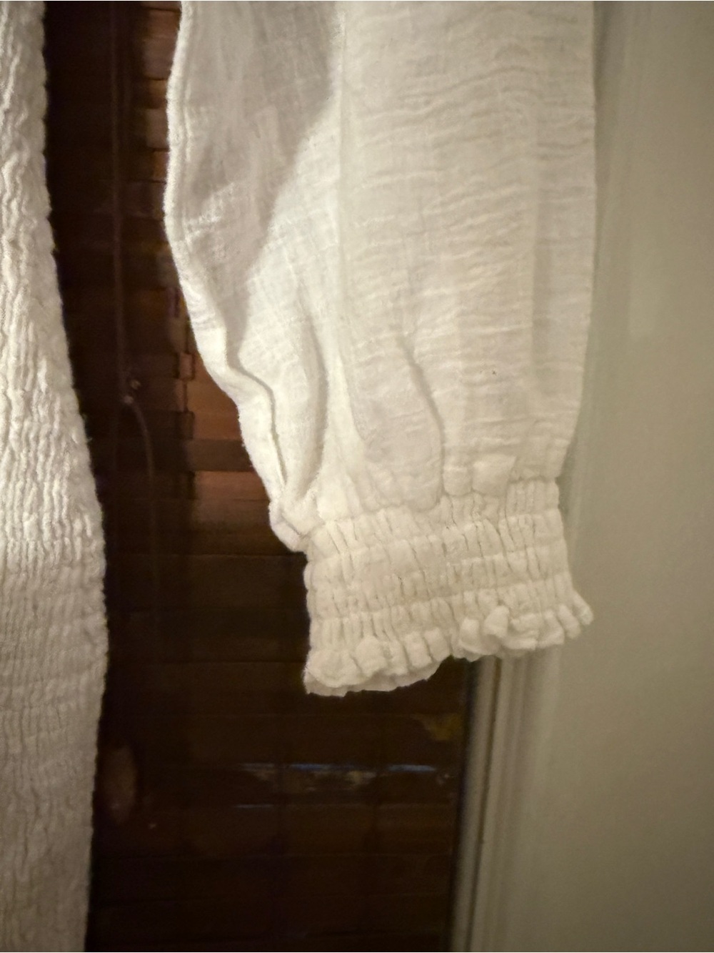 Mable White Smocked Mini Dress with Lace Trim, Sz M, great condition - Picture 6 of 9